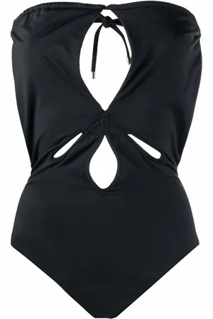 Self-Portrait Cut-out strapless swimsuit