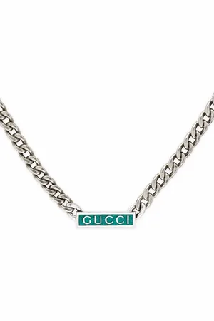 Gucci Logo-plaque gourmette-chain necklace