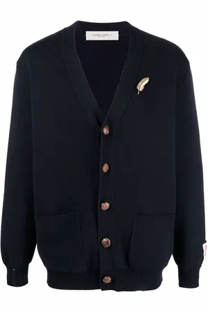 Golden Goose Feather-pin knitted cardigan