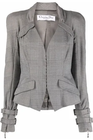 Dior 1990s plaid check jacket