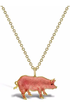 Pragnell 18kt yellow Zodiac pig pendant necklace