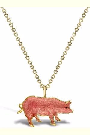 Pragnell 18kt yellow Zodiac pig pendant necklace