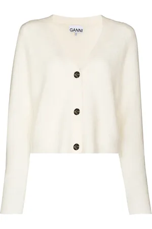 Ganni V-neck ribbed cardigan
