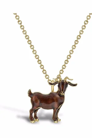Pragnell 18kt yellow Zodiac goat pendant necklace