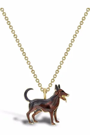 Pragnell 18kt yellow Zodiac dog pendant necklace