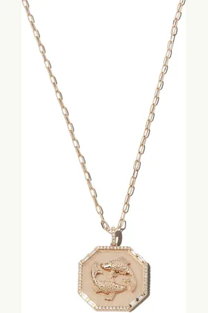 Shay 18kt rose gold Zodiac Disc diamond and enamel necklace