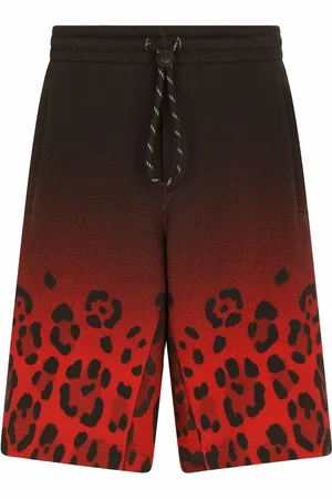 Dolce & Gabbana Gradient leopard-print track shorts