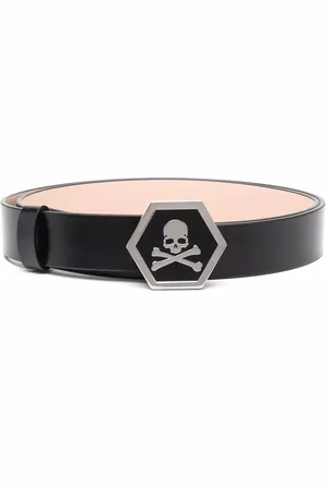 Philipp Plein Skull-motif leather belt