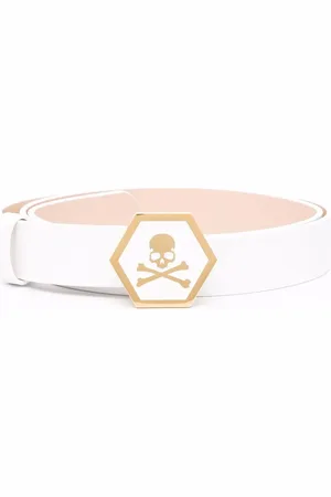 Philipp Plein Skull-motif leather belt