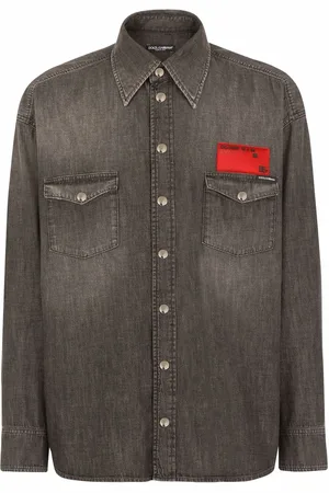 Dolce & Gabbana Logo-patch denim shirt