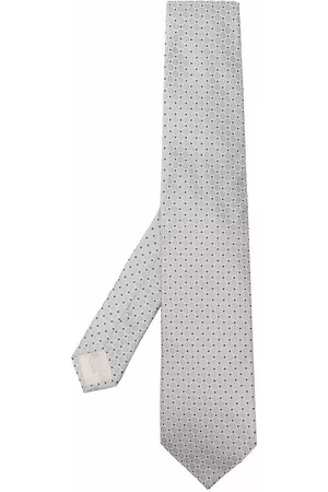 D4.0 Embroidered-design silk tie