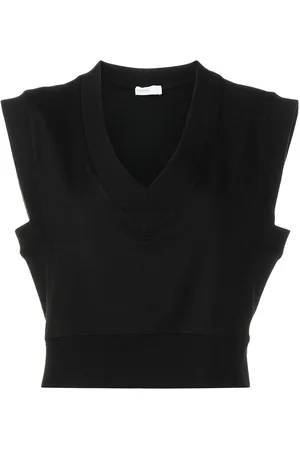 ROSETTA GETTY V-neck cropped cotton tank top
