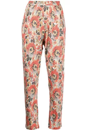 ROSETTA GETTY Floral-print slim-fit trousers