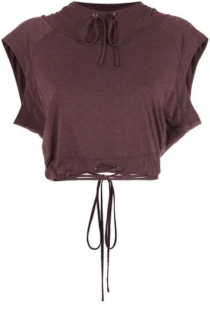 Gloria Coelho Drawstring cropped hooded blouse