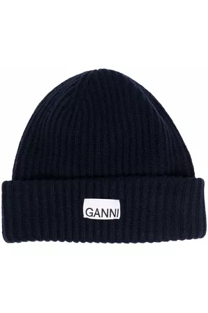 Ganni Women Beanies - Knitted logo beanie hat