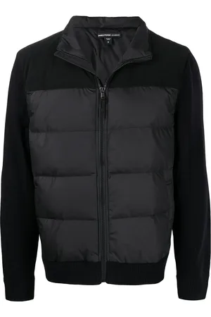 James Perse Contrast-panel down-filled jacket