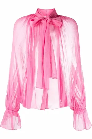 Atu Body Couture Semi-sheer pussybow silk blouse
