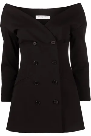 Serafini Off-shoulder double-breasted blazer