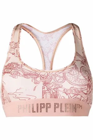 Philipp Plein Logo-underband skeleton-print bra