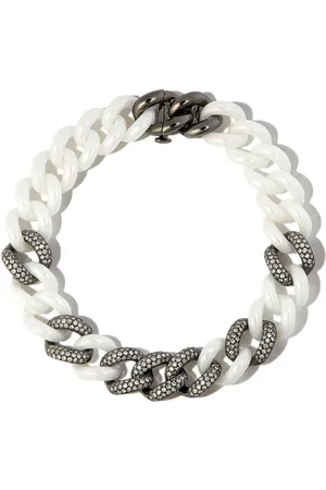 Shay 18kt black gold curb-chain diamond bracelet