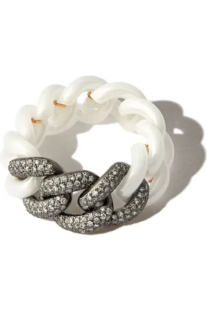 Shay 18kt gold curb-link diamond ring