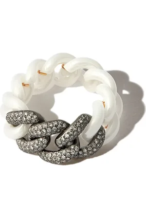 Shay 18kt gold curb-link diamond ring