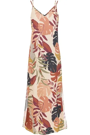 AMIR SLAMA Palm leaf print maxi dress