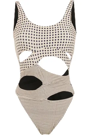 AMIR SLAMA Polka-dot print cutout swimsuit