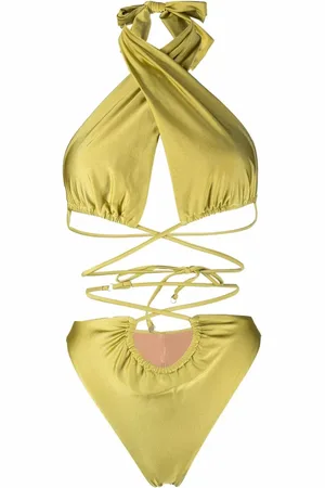 Noire Swimwear Lattice-strap halterneck swimsuit