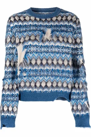 Maison Margiela Jacquard distressed knitted jumper