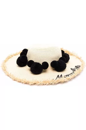 Monnalisa Logo-embroidered interwoven sun hat