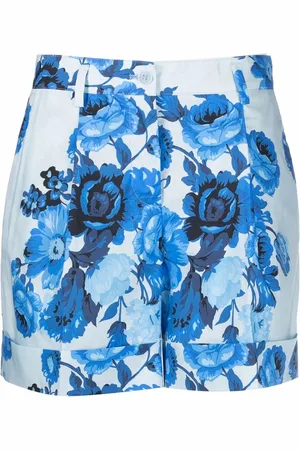 P.A.R.O.S.H. Floral-print high-waisted shorts