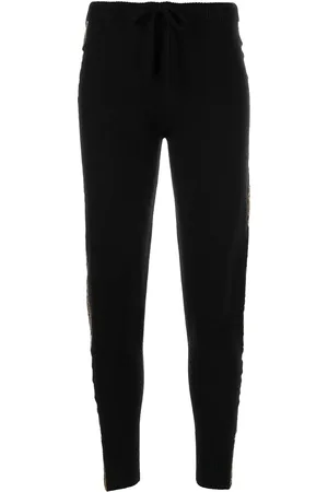 Madison.Maison Laminated-stripe cashmere trousers