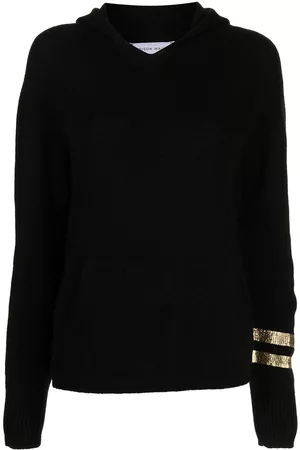 Madison.Maison Stripe-trim cashmere hoodie