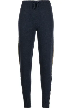 Madison.Maison Laminated-stripe cashmere trousers
