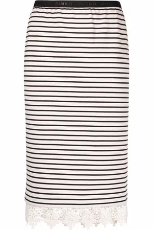 Pinko Floral-embroidery pencil skirt