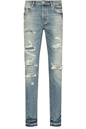 Purple Brand P001 Vintage distressed-finish skinny jeans