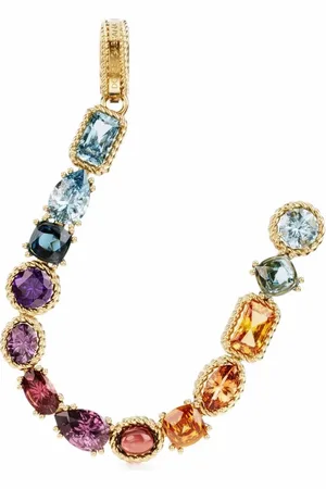 Dolce & Gabbana 18kt yellow U letter gemstone pendant