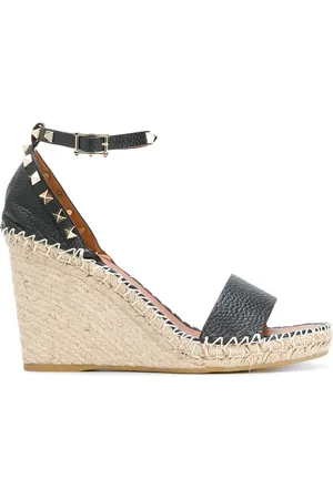 VALENTINO GARAVANI Double Rockstud 95mm wedge espadrilles