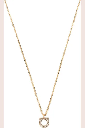 Salvatore Ferragamo Crystal-embellished Gancini necklace