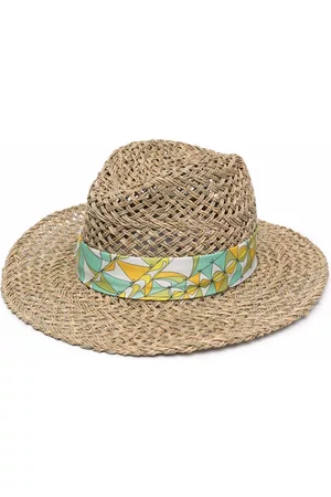 Emilio Pucci Bandierine-print straw hat
