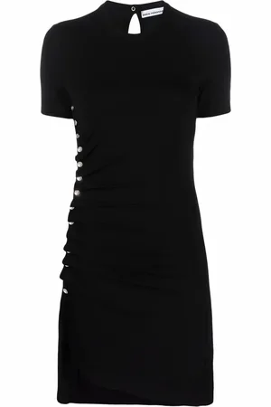 Paco rabanne Rivet-embellished asymmetric dress