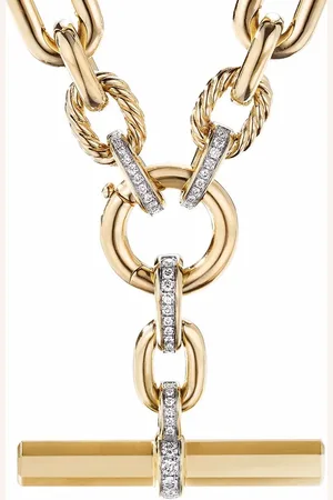David Yurman 18kt yellow Lexington Chain diamond necklace