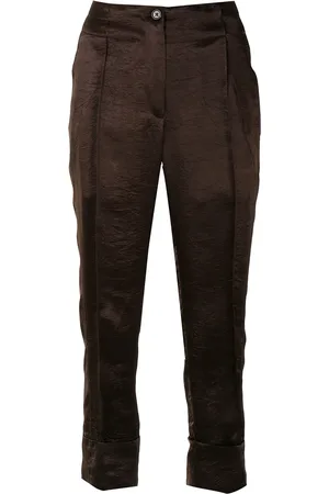 ANN DEMEULEMEESTER Crinkled satin trousers