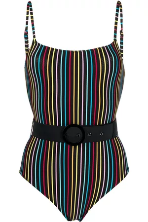 Solid Women Swimming Costumes - The Nina stripe-print swimsuit