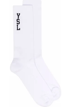 Saint Laurent Intarsia-knit logo socks
