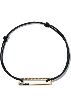 Le Gramme 18kt yellow Punched Cord Le 2.5g diamond bracelet