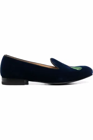 Scarosso Daisy embroidered velvet slippers
