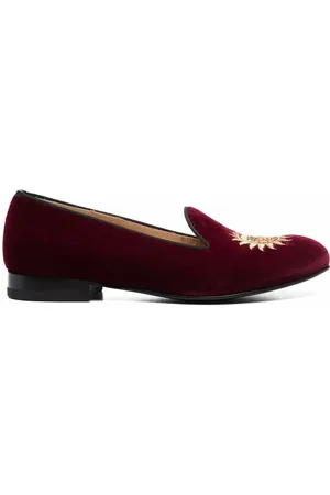 Scarosso Jordan embroidered velvet slippers