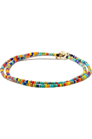 LUIS MORAIS 14kt yellow evil eye beaded necklace